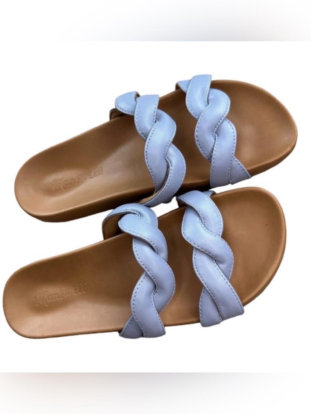 Madewell The Walker Slides Sandals in Serene Blue Size 9